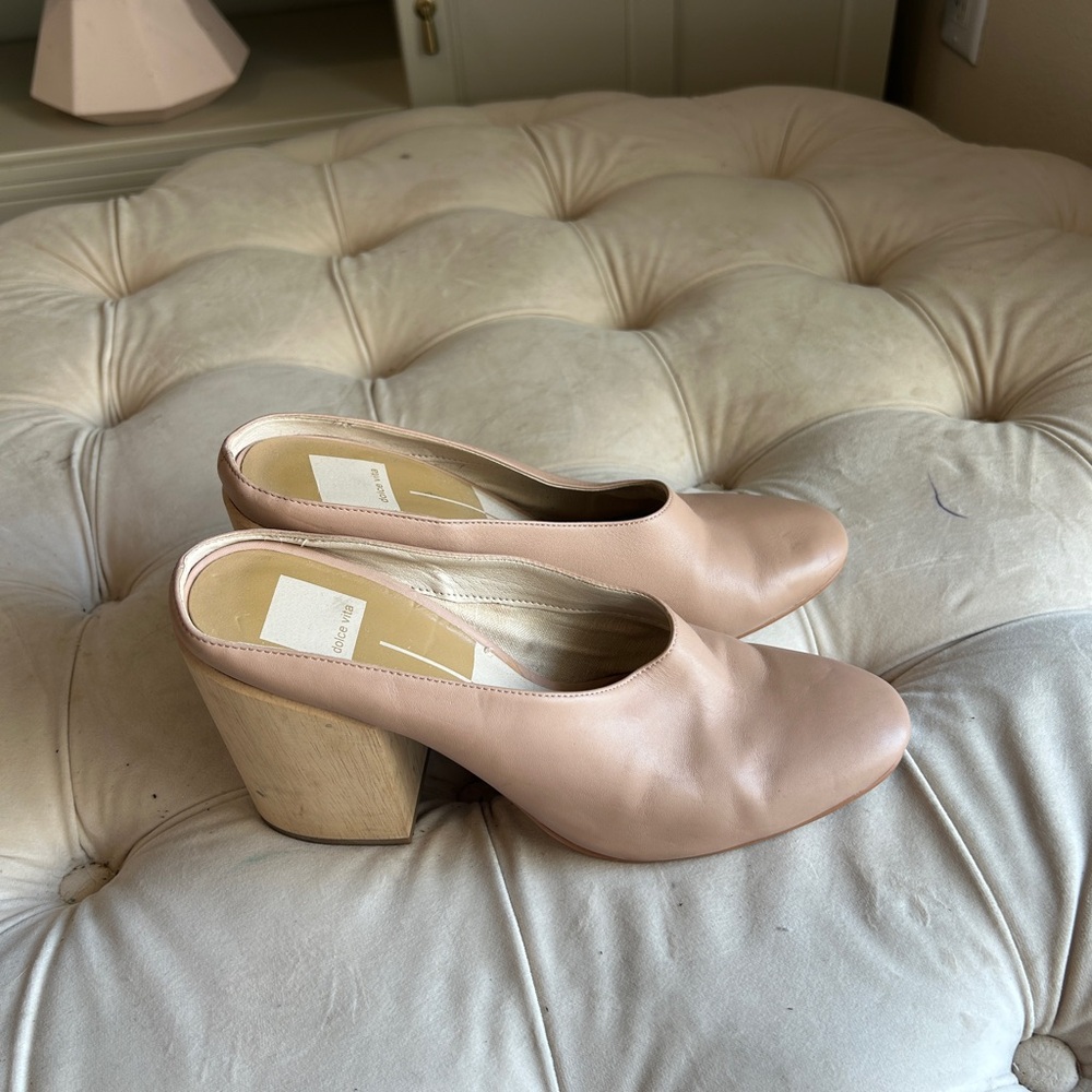 Dolce Vida Chic Nude Block Heel Mules